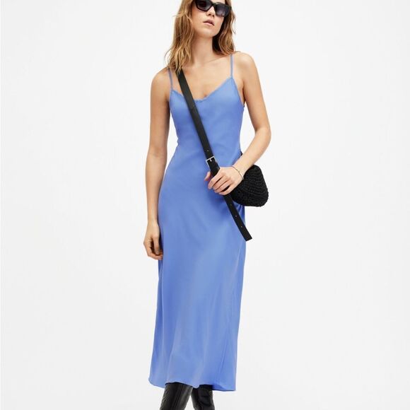 NWT ALLSAINTS Bryony V-Neck Midi Slip Dress Size 8 $169 - Picture 5 of 7